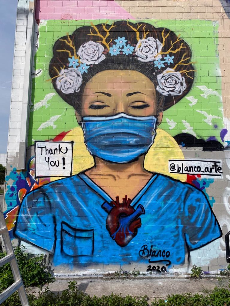 Public art mural by Blanco Art