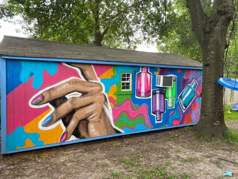 Public art mural by Blanco Art