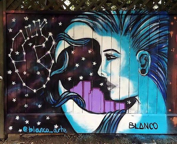 Public art mural by Blanco Art